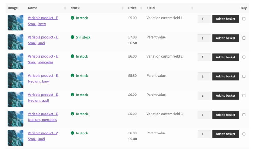 WooCommerce variation custom fields plugin