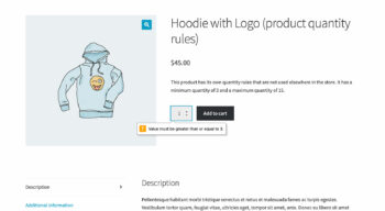 WooCommerce product page quantity error