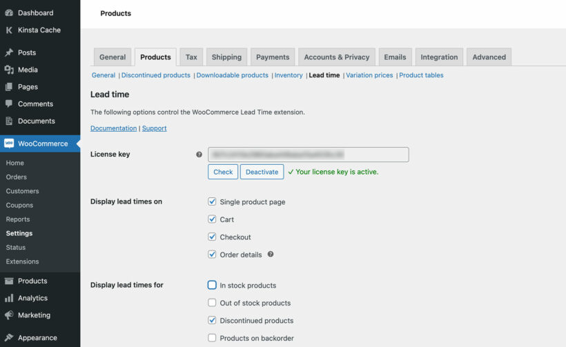 WooCommerce Lead Time discontinued products