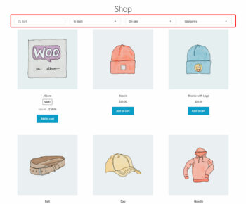 Horizontal filters always visible