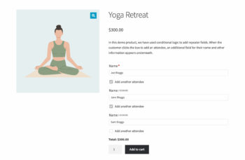 WooCommerce Product Options repeater fields active