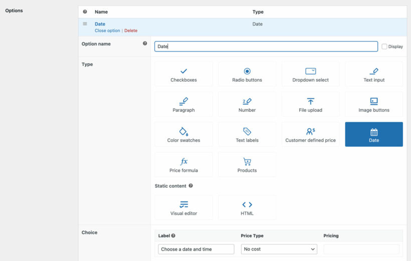 Add date picker field