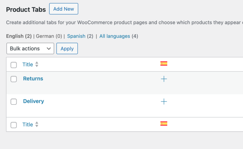 Translate WooCommerce Product Tabs with WPML