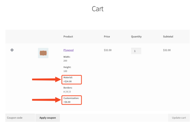 Multiple price formulas in cart