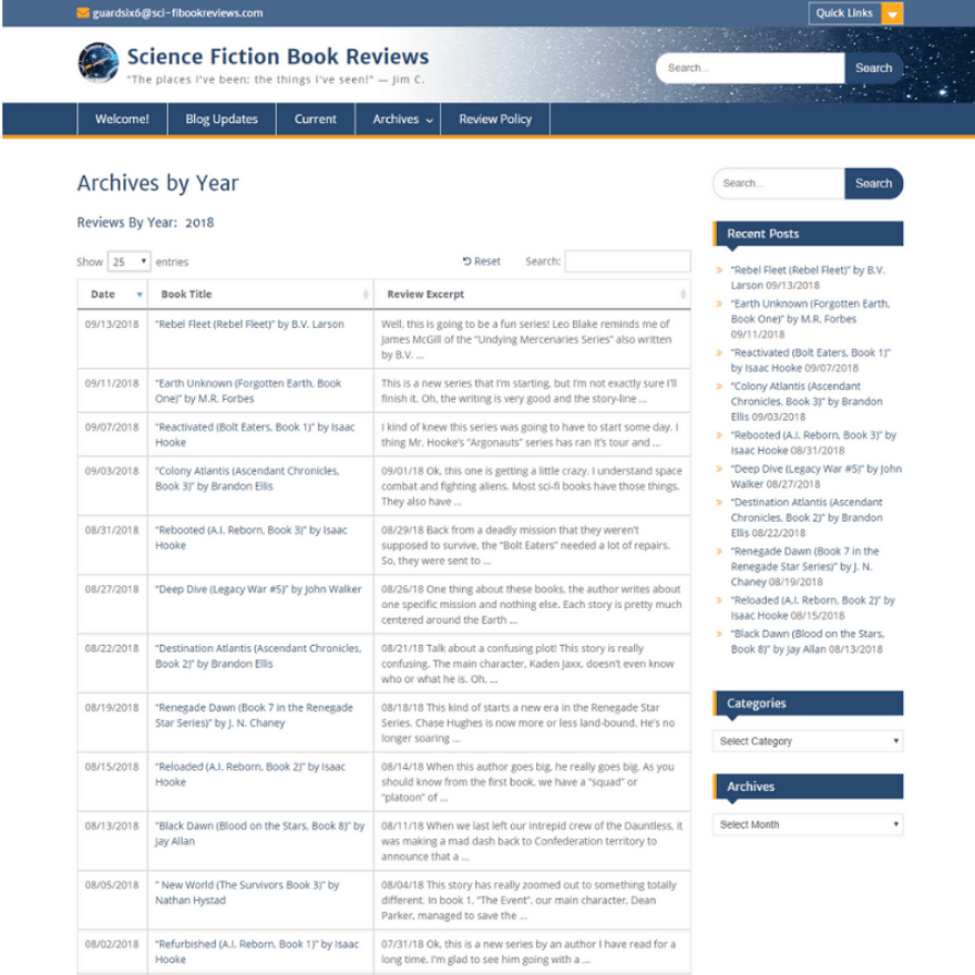 Science Fiction Book Reviews