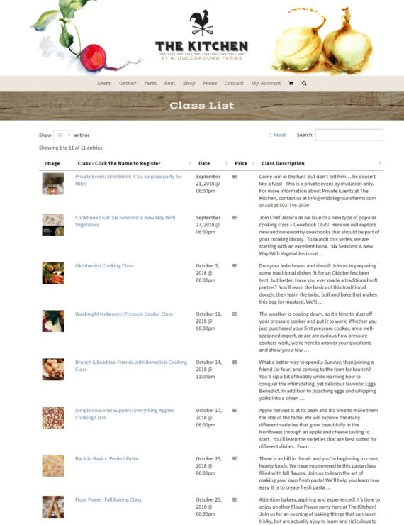 Sell cookery courses online