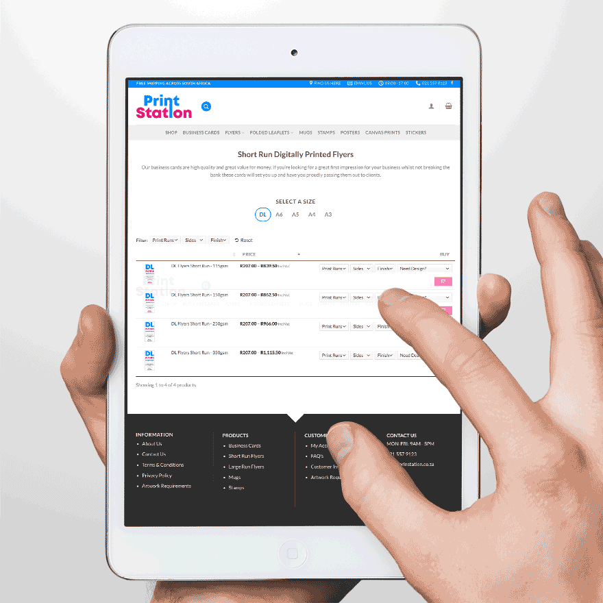 List products multiple variation dropdowns
