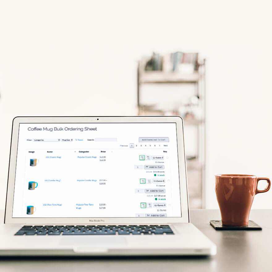 WooCommerce bulk ordering sheet plugin