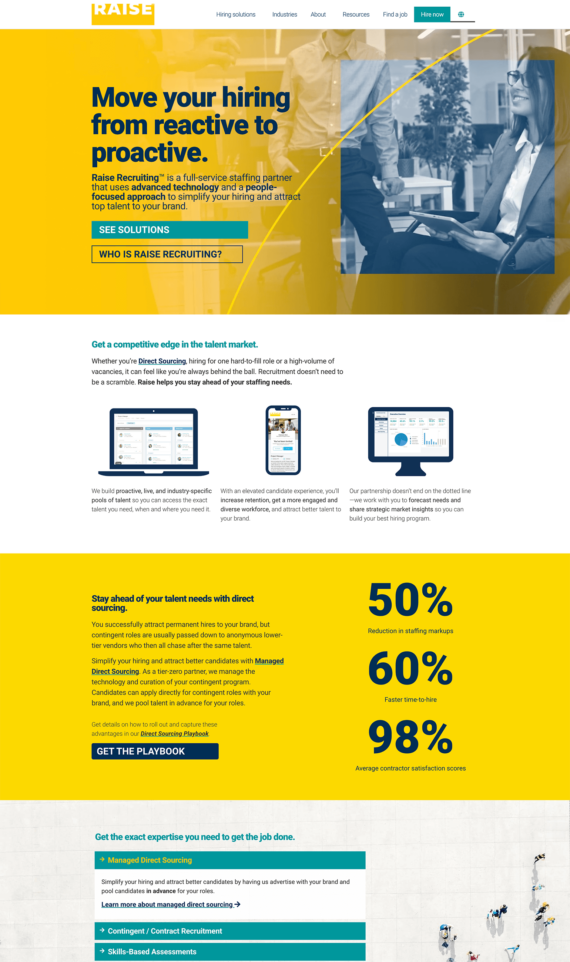 Raise Jobs Case Study Website