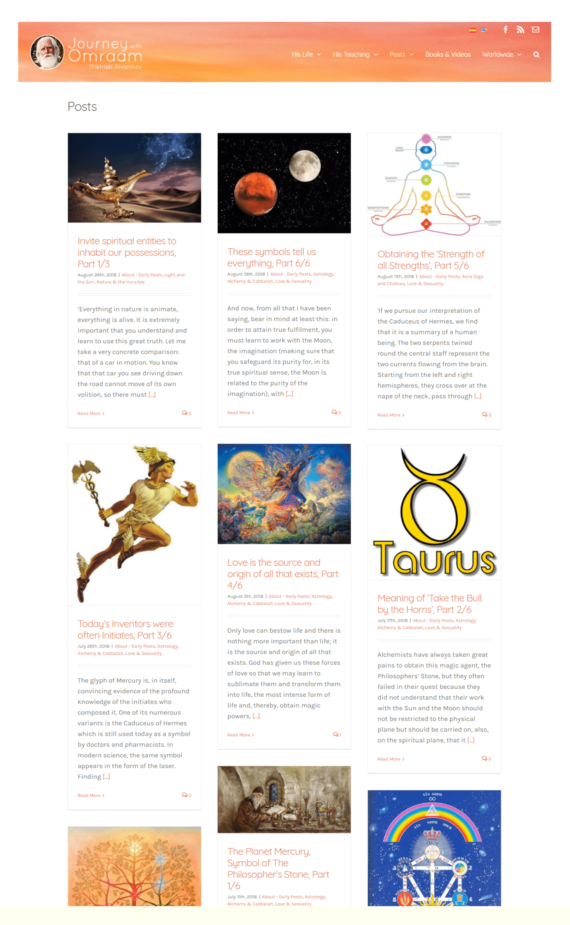 Searchable blog index Journey Omraam WordPress