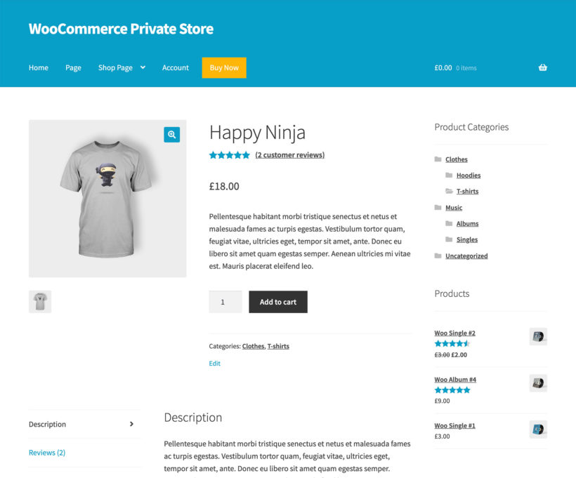 WooCommerce Private Store Password Protect Product