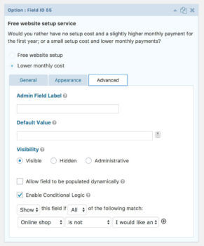 Gravity Forms Conditional Logic