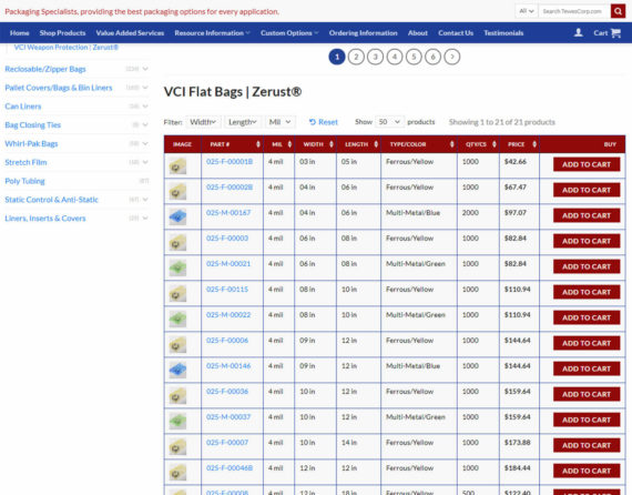 Tewes Corp WooCommerce Product Table