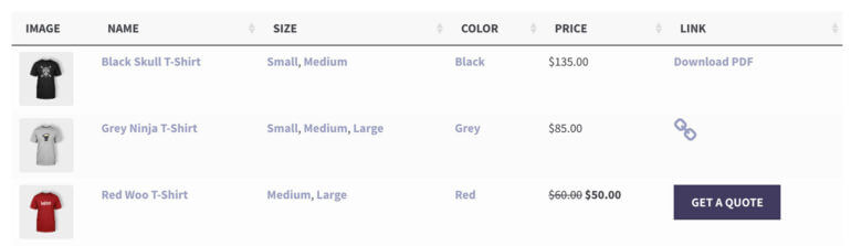 WooCommerce product table custom field columns