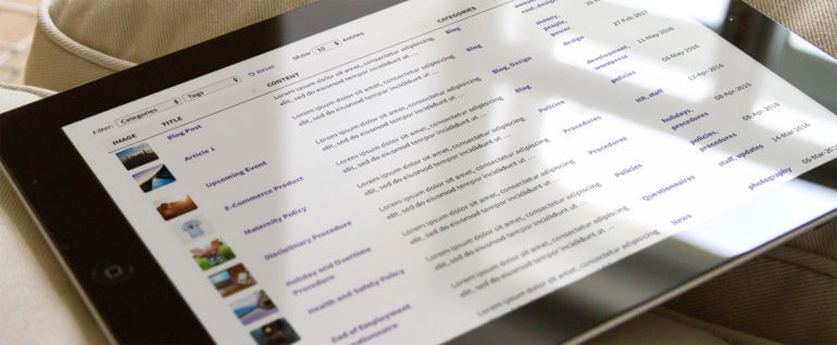 WordPress table knowledge base plugin