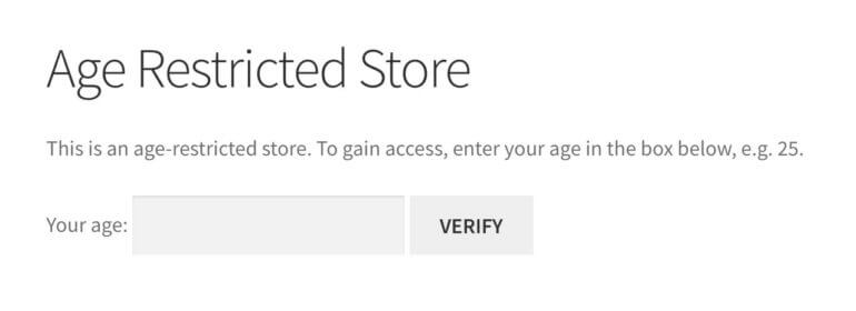 WooCommerce age restricted store plugin