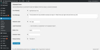 WooCommerce age validation plugin settings