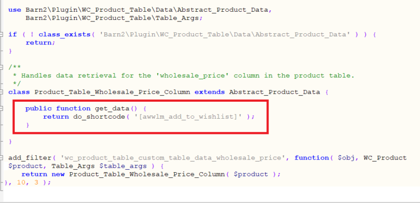 Add wishlist icons to WooCommerce Product Table 