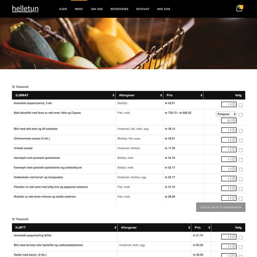 WooCommerce Food Catering Website