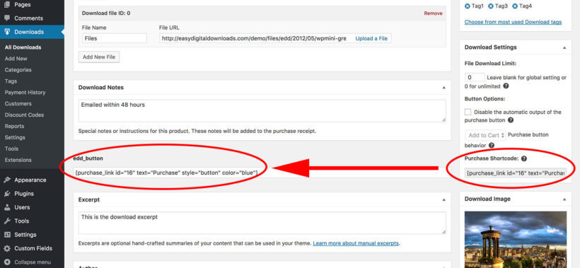 Add EDD buy button to product table