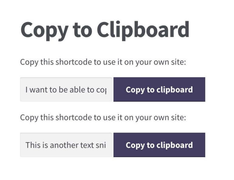 Copy to clipboard in action