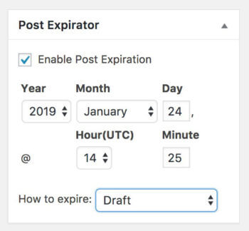 Expire post WordPress plugin