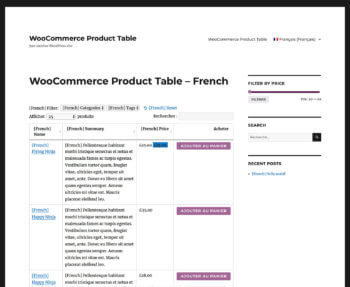 WooCommerce Product Table WPML Plugin French