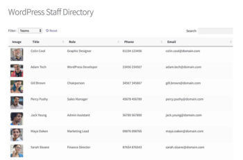 WordPress staff directory plugin