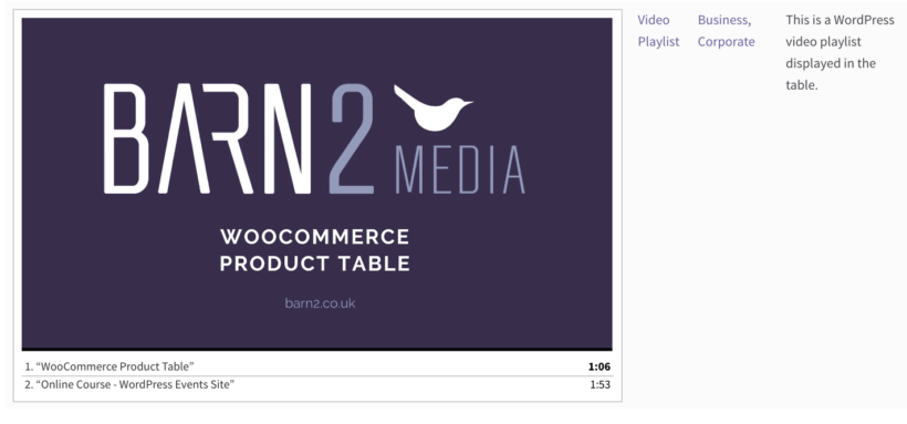 WordPress video gallery playlist