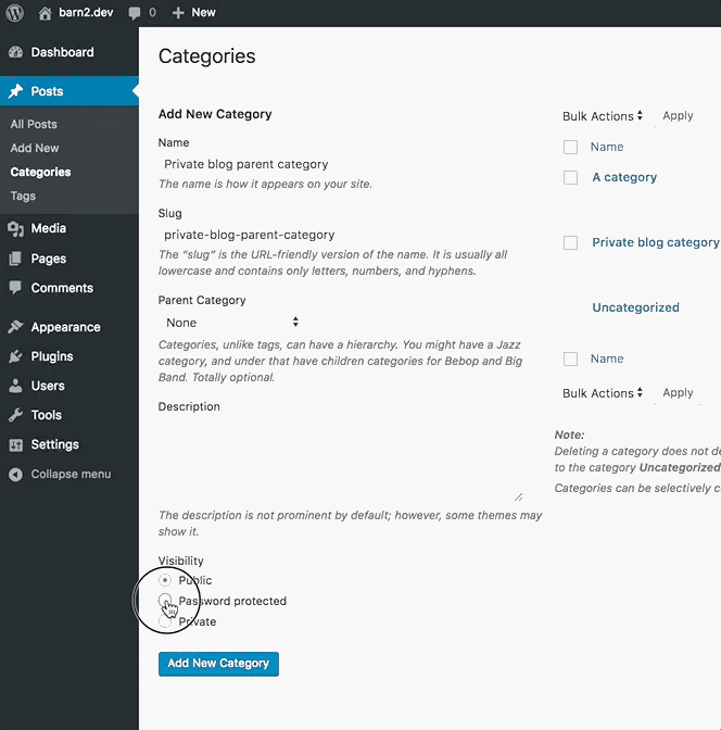 Add parent category.