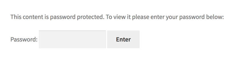Password protected post/page.