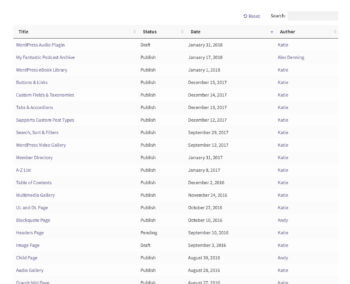 WordPress index plugin pages