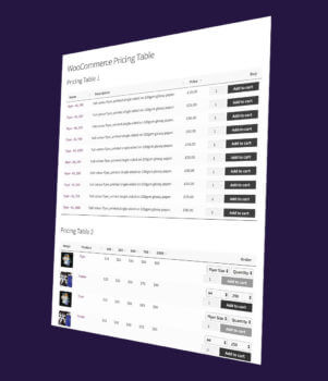 WooCommerce Pricing Table
