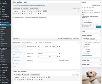 Add WooCommerce service subscription product