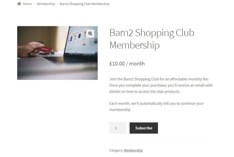 subscription purchasing club membership