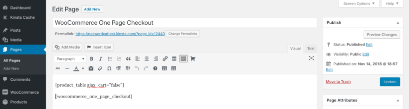 Woo One Page Checkout Plugin