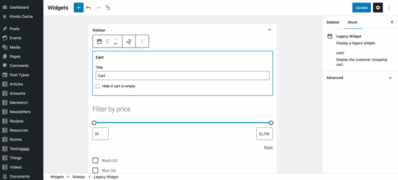WooCommerce cart widget