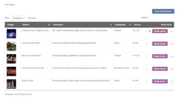 A fully-customized WooCommerce events page.