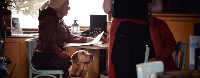 Waitress taking food orders at the table