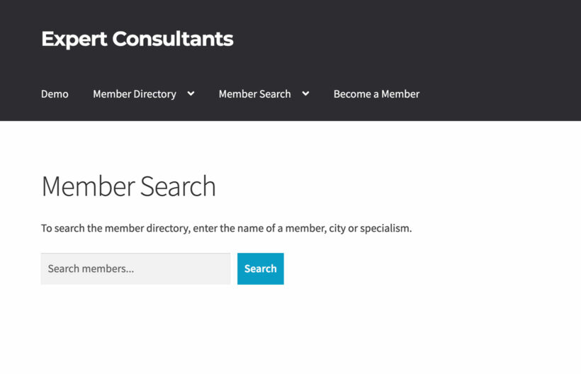 Find Members Search Box