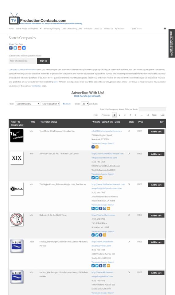 Sell industry contact lists