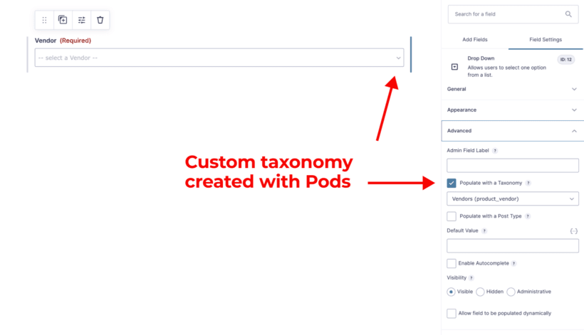 Add custom taxonomy for vendor