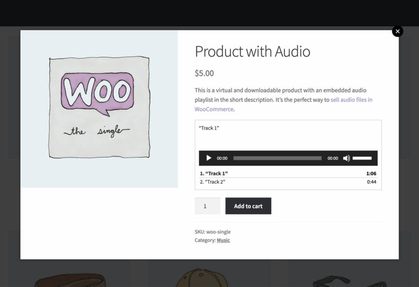 WooCommerce Quick View Plugin with Audio Player