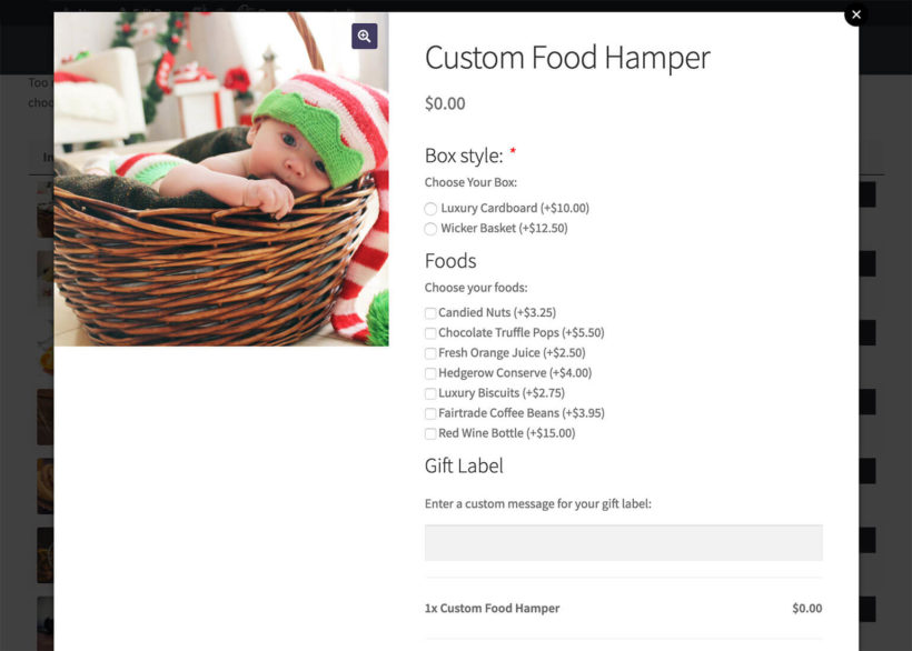 WooCommerce build your own hamper