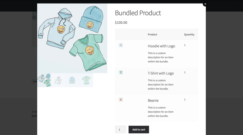 WooCommerce quick view bundled products