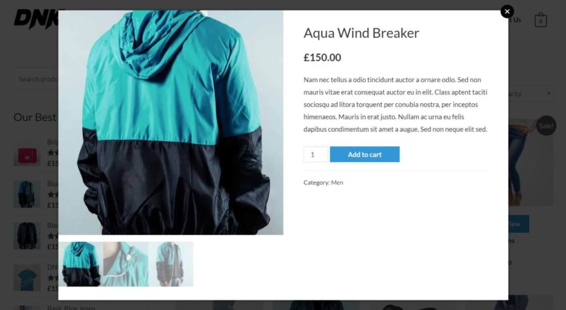 Product quick view box