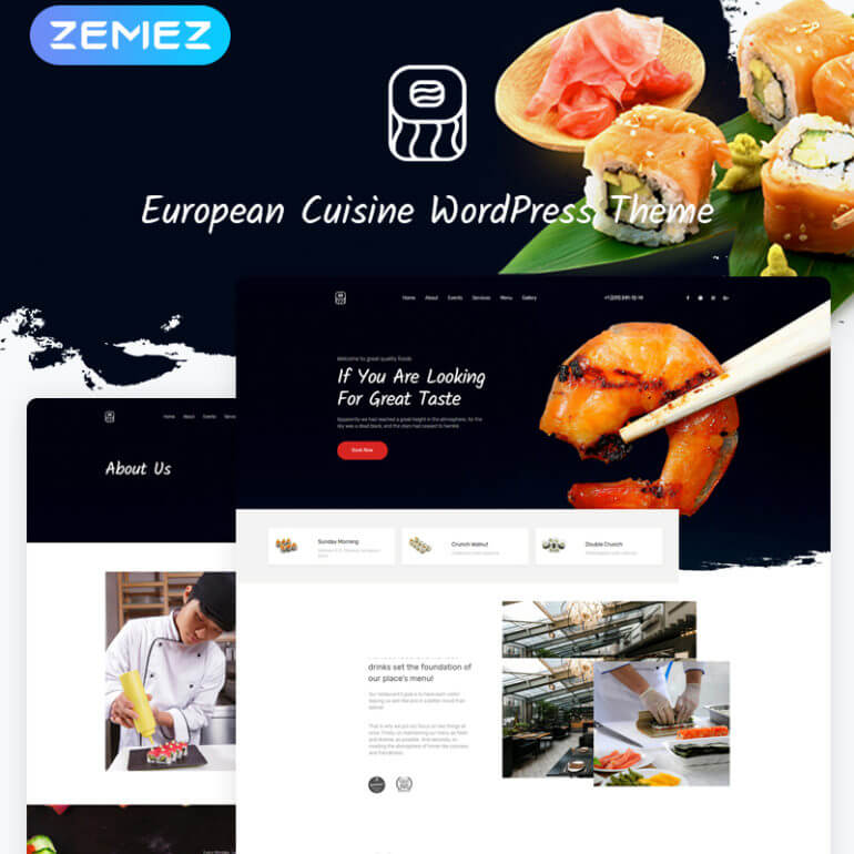 Sushi WordPress restaurant theme