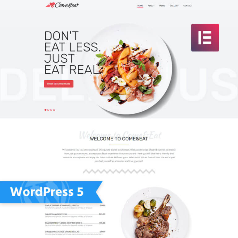 WordPress restaurant theme ComeEat