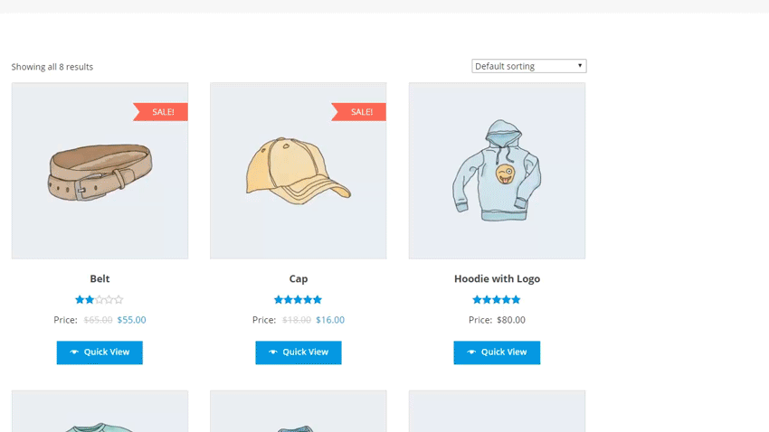 WooCommerce Product Lightbox created using WooCommerce Quick View Pro