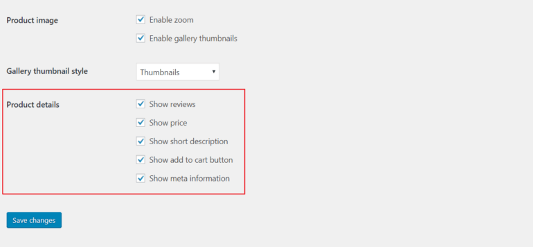 List of WooCommerce product details